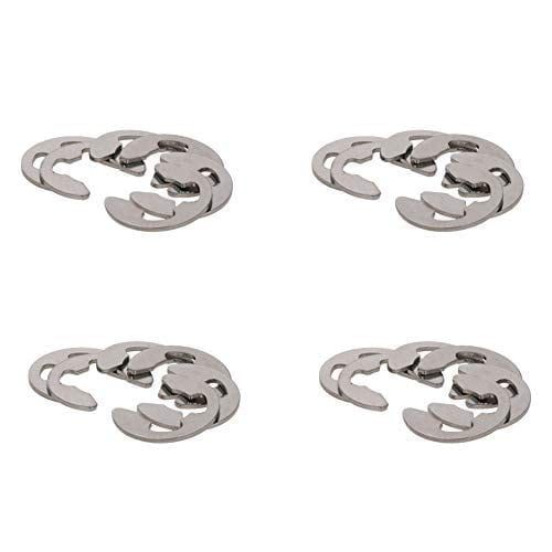 10Pcs Stainless Steel E-Clip Assortment Kit, 10 Sizes M1.5 - M10 External Circlip Snap Rings Retaining Clips Set for Bearings, Gears, Pulleys, Axles