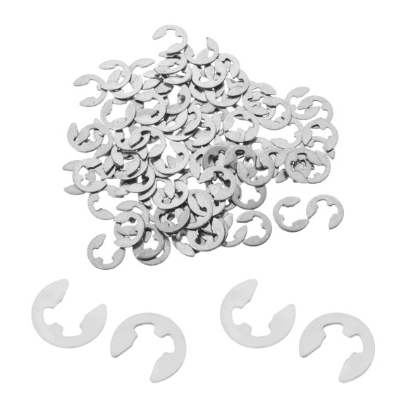10Pcs Stainless Steel E-Clip Assortment Kit, 10 Sizes M1.5 - M10 External Circlip Snap Rings Retaining Clips Set for Bearings, Gears, Pulleys, Axles
