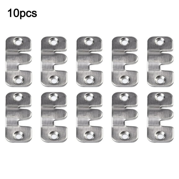 10Pcs Stainless Steel Interlock Hanging Buckle Flush Mount Bracket Furniture Connector Wall Picture Frame Hanger Display Hooks