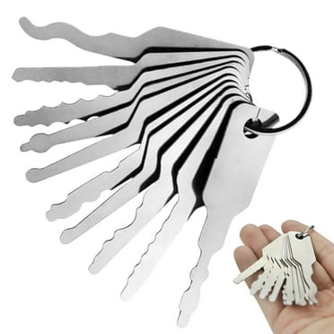 10Pcs Stainless Steel Keys,Master Keys Replacement Skeleton Lock Pick Set,Multiple Shapes Emergency Tool For Bathroom Locks Car Locks