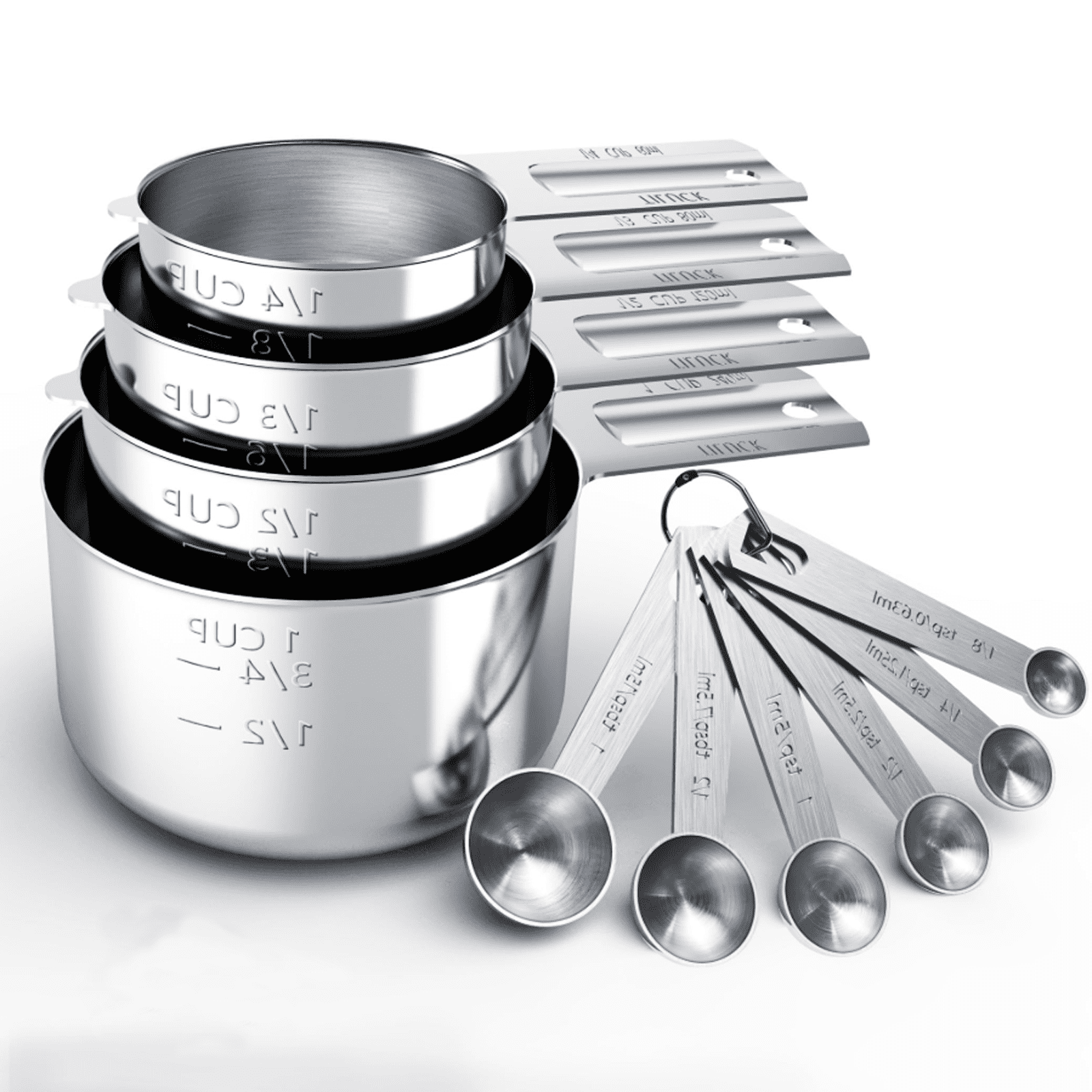 10Pcs Stainless Steel Measuring Cups & Spoons Set, Cups and Spoons,Kitchen Gadgets for Cooking & Baking - Walmart.com