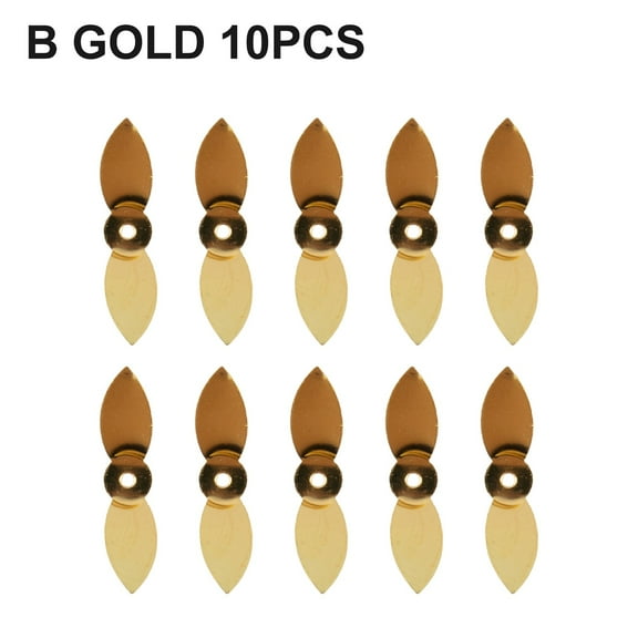 10Pcs Stainless Steel Prop Blades Propeller Style Blades Diy Topwater Lures Spin Blades Hard Fishing Accessories A Gold Fangkenuo