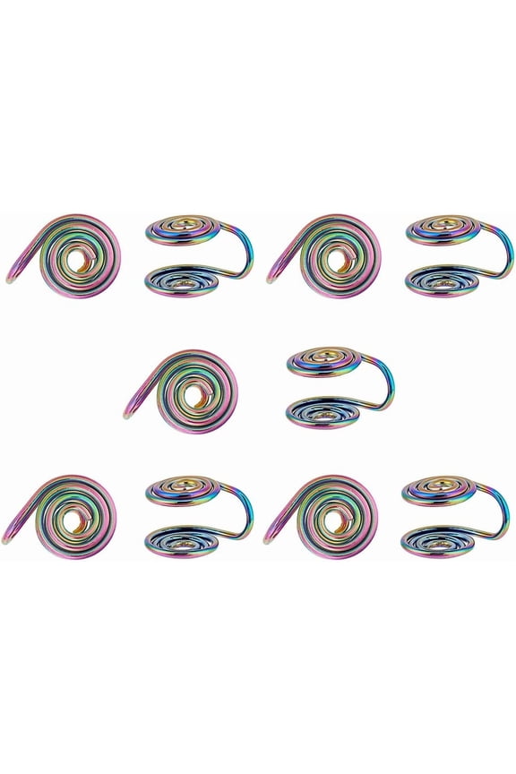 10Pcs Stainless Steel Spiral Pad Cuff Earrings Wire Wrap Jewelry for Ears Rainbow Color 14x9x10.5mm creative