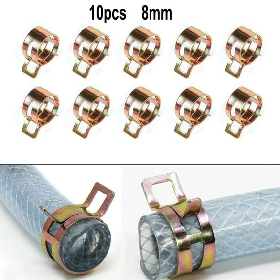 10Pcs Stainless Steel Spring Clips For Fuel Pipe Water Hose Clip Pipe Tube Clamp Fastener Galvanized Auto Accessories 5-16mm