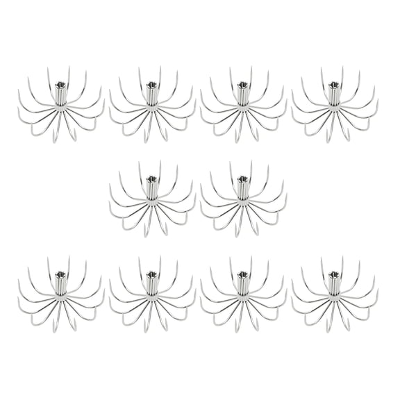 10Pcs Stainless Steel Squid Jigs Hook with 12 Needle Professional Fishing Gear Accessories Heavy Duty Hook