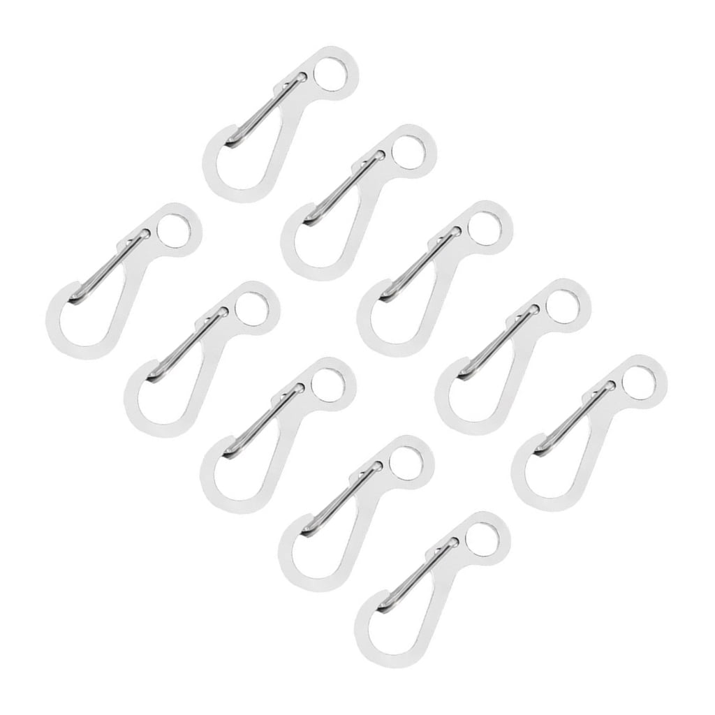Keyring Hook 10Pcs Stainless Steels Keychain Carabiner Clasp Spring Snapping Keyring ...