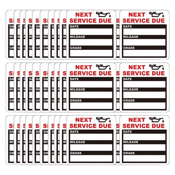 10Pcs Static Cling Auto Service Stickers Oil Change Date Mileage Record Labels For Oil Change Tracking And Maintenance