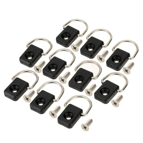 10Pcs Steel Lashing Rings Kayaking Kayak Fishing Rigging D Buckle Tie Down Loop Kayak Rigging D Rings for Canoes Boat