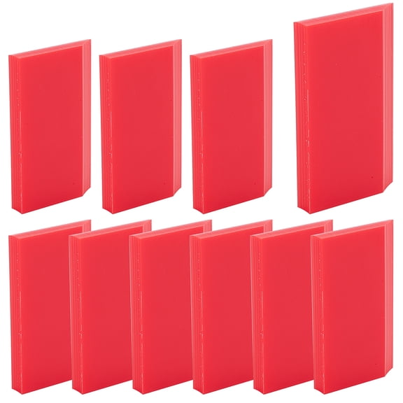 10Pcs Stencil Printing Squeegee Rubber Car Window Film Tint Vinyl Wrap Mini Squeegees Red Silk Ink Screen Chalk Paste Transfer Tools