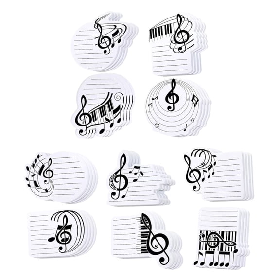 10Pcs Stick Pads Stick Notes Pads Self-Adhesive Notepads Musical Note Shape