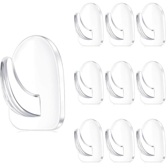 10Pcs Sticky Hooks,Plastic Stick on Small Self Adhesive Sticky Wall No Nails Clear Bathroom Ceiling Picture Shower