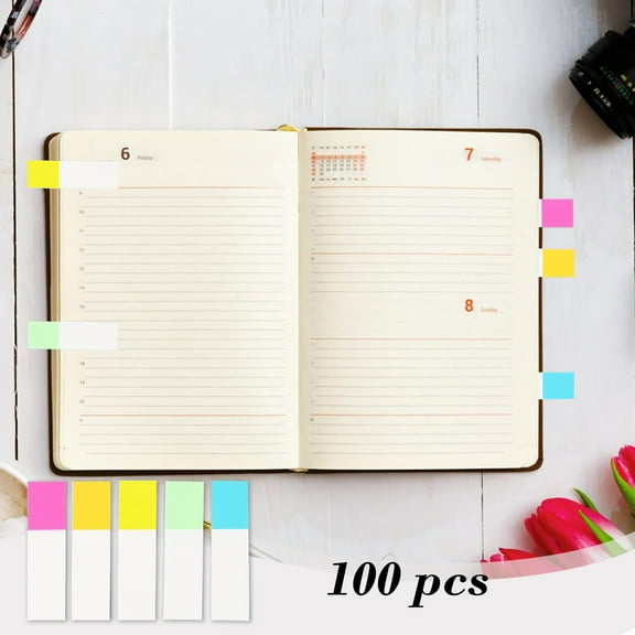 10Pcs Sticky Index Tabs, Kadlawus Page Markers for , Transparent Sticky Note Tabs, Reusable Index Tabs and Flags, Paper Page Markers for Notes, Highlighting, Organizing