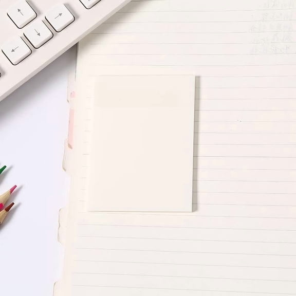 10Pcs Sticky Notes Memo Pad Rectangle White Paper 75x25x4mm 50 Sheets per Pad for Study Reading Planning Journaling