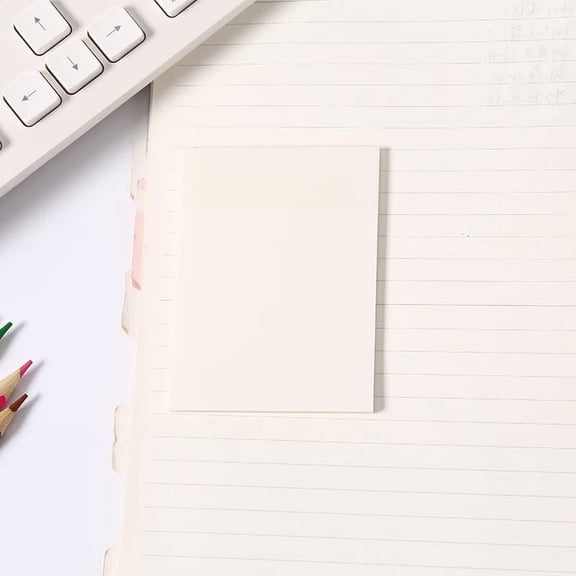 10Pcs Sticky Notes Memo Pad Rectangle White Paper 75x25x4mm 50 Sheets per Pad for Study Reading Planning Journaling