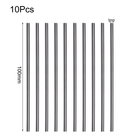 10Pcs Straight Shank Metric 100Mm Long Carbide High Speed Steel Rod Lathe Tool 3Mm