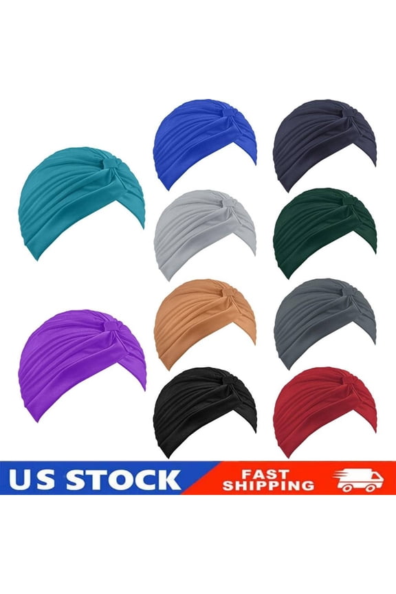 10Pcs Stretchy Twisted Turban Cap Chemo Head Wraps Cancer Headwear Bennie Hat