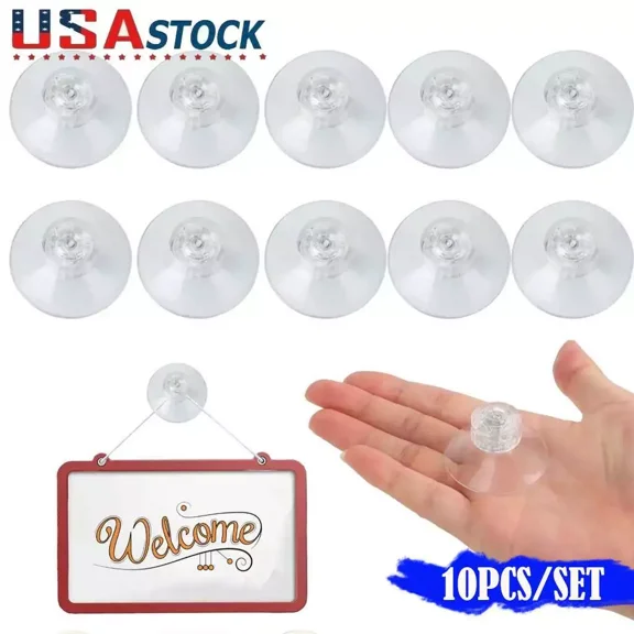 10Pcs Strong Suction Cups With M4 Screw Rod Knurled Hook Clear Kitchen Glass