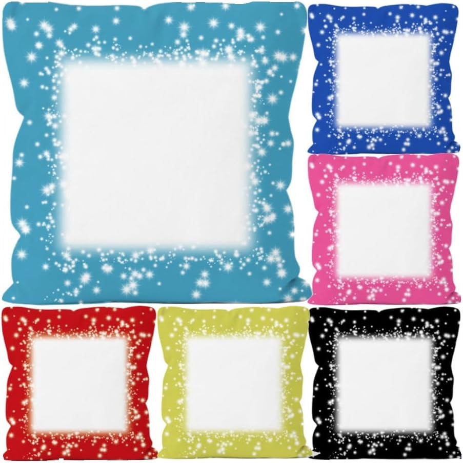 10Pcs Sublimation Blank Plain Colorful Pillow Case Covers 15.7 * 15.7 inch Home Decorative Pillowcase Cushion Cover with Concealed Zippers for DIY Heat Press Printing (Light Blue)