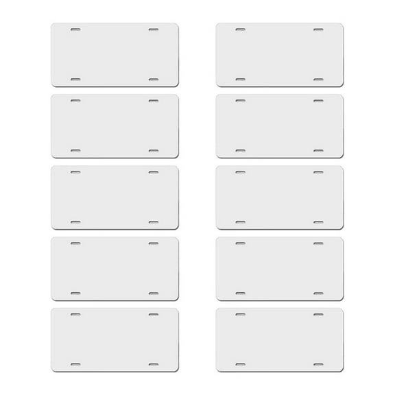 10Pcs Sublimation License Plate Blank Heat Thermal Transfer Sheet Car License Plate Tag for Car Decoration Custom,12X6In