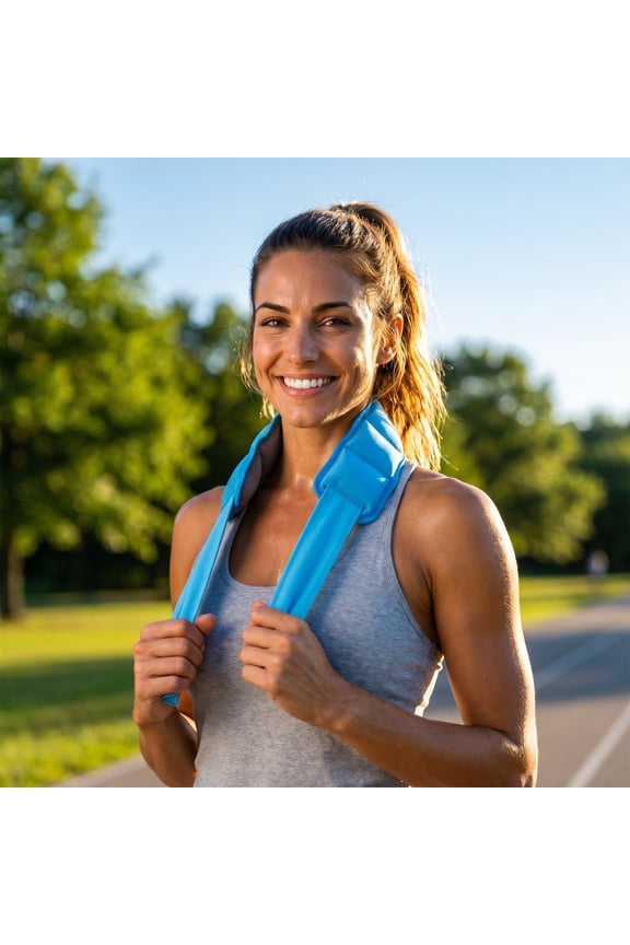 10Pcs Summer Cool Ice Scarf, Usloyux Summer Cool Ice Scarf, Outdoor Physical Cooling Scarf Shoulder Neck Ice Bag, Reusable Ice Wrap for Running Hiking Working, Portable Cooling Neck Gaiter for Summer