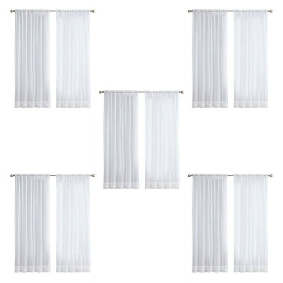 10Pcs Super Soft Great Hand Feeling White Tulle Curtains for Living Room Decoration Veil Chiffon Solid Sheer Voile