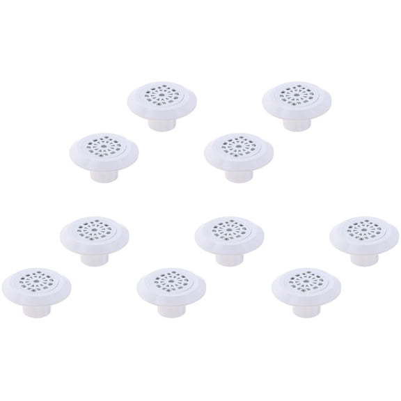 10Pcs Swimming Pool Accessories Replacement Round ABS Swimming Pool Drain Water Outlet,10 x Floor Drain,white