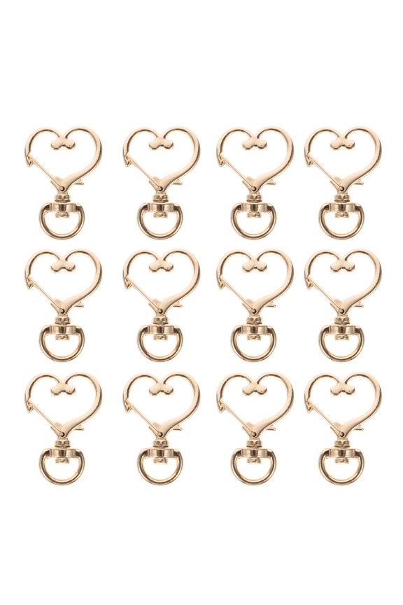 10Pcs Swivel Clasps Lanyard Snap Hooks Heart Shape Key Chain Clip Hook Ring