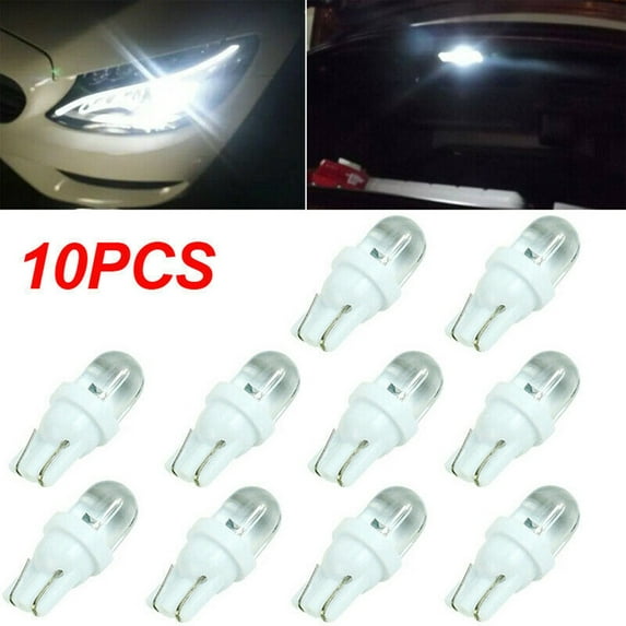 10Pcs T10 501 W5W Car Side Light Bulbs Number Plate Interior Wedge LED White