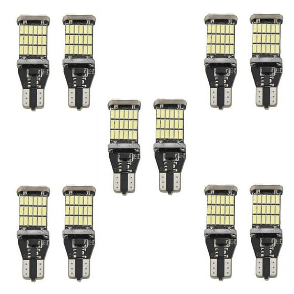 10Pcs T15 W16W LED Backup Light Bulb 920 921 912 Error Free 4014 45Smd Highlighting Brake Light Bulb Dc12V,10 * T15 LED bulb,white
