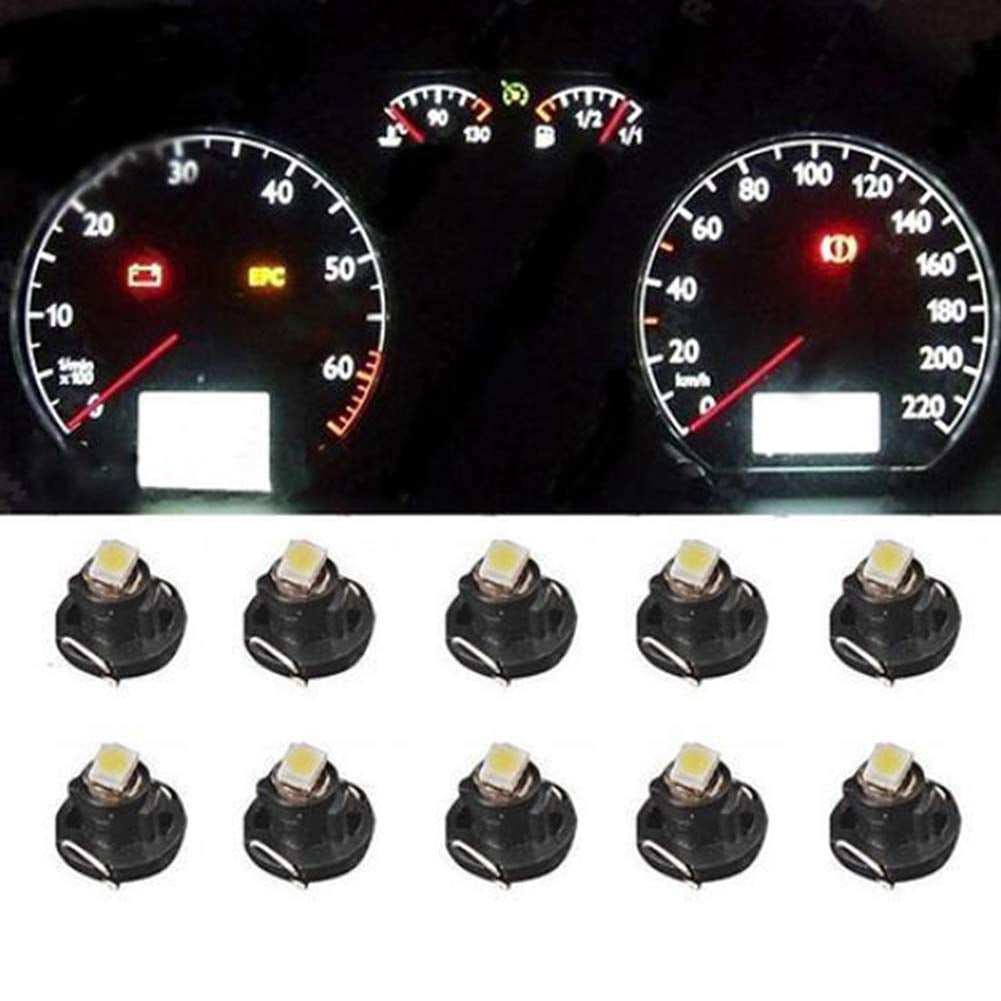Barabesty 10 Stuks T4.2 COB LED Lampen – DC12V, 0,5W, 20 Lumen – Blauw – Voor Dashboard, Airco & Instrumentenpaneel