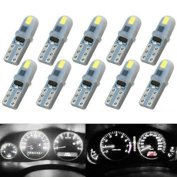 10Pcs T5 Led Bulb 3014 Chips Super Bright Car Board Instrument Panel Lamp Auto Dashboard Warming Indicator Wedge Light 12V