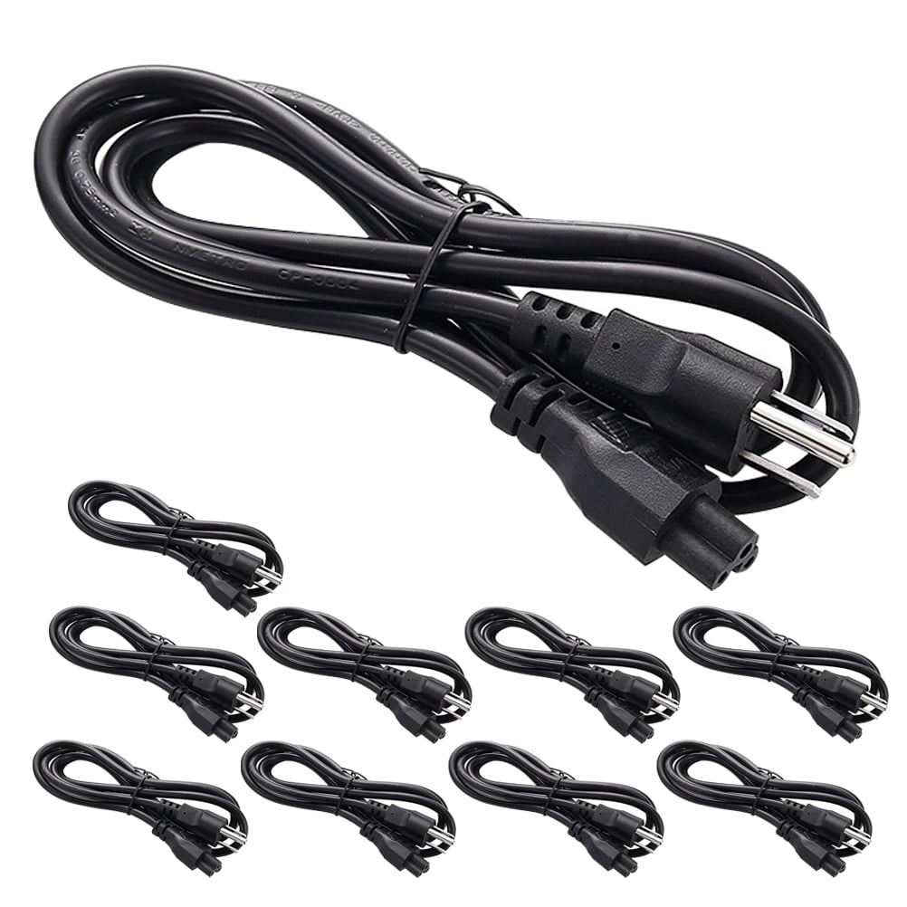 Supvox Plum Blossom Tail Black Power Cord for Computer PVC Copper 10Pcs