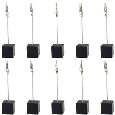 10Pcs Table Number Holder, Name Place Card Holder, Memo Clip Holder, Stand Note Holder, Pictures Card Paper Menu Clip (Black)