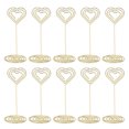 10Pcs Table Number Stands Layered Heart Style Stable Base Electroplated