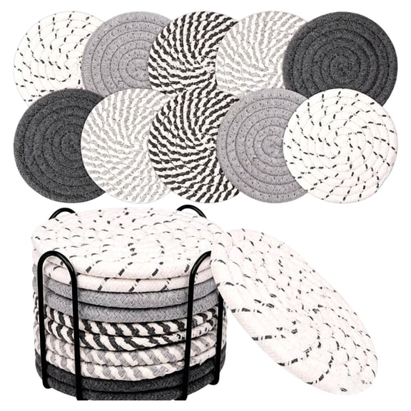 10Pcs Tabletop Decor Accessory, Trivets for Hot Dishes, Hot Pots and Pans, Thick Heat Resistant Large Coaster for Kitchen, Hot Pads, Kitchen Essentials, Kitchen Decor for Table & Countertop, I