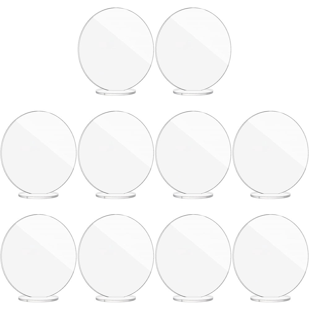 10Pcs Tabletop Round Blank Signs Wedding Seating Display Stands ...