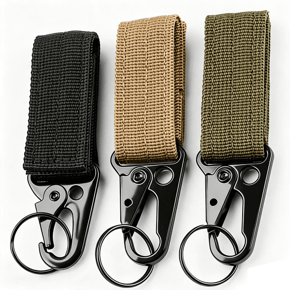 10 Pack Tactical MOLLE Clips,Nylon Webbing Buckle Key Holders Keychain with Hooks,Molle Belt Clip Key Buckle Hanger Gear Keepers for Outdoor,Tactical Accessories