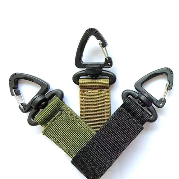 10Pcs Tactical Gear Clips with Nylon Webbing Straps, Hook and Loop Utility Hanging Hooks for Camping Chair, Backpack,Molle Webbing Buckle,Outdoor Tactical Gear Accessories