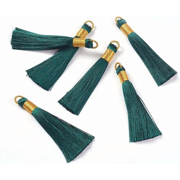 10Pcs Tassel Pendants Teal Decorations Tassels Nylon Tassels Charms Pendants Big Bookmark Tassels for Earring Jewelry Keychain Curtain Car Hanging 80mm Long
