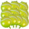 10Pcs Tennis Party Balloons YPF5 Decorations, Tennis Ball Foil Mylar