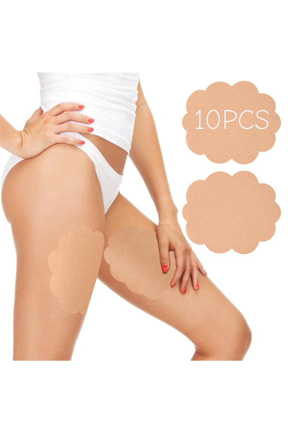 10Pcs Thigh Inner Anti Chafing Stickers, Ultra-Thin Elastic Thigh Anti Friction Pads, Disposable Self Adhesive Thigh Chafing Rub Prevention Tape Patches, Invisible Thigh Lift Skin Tape for Body Legs
