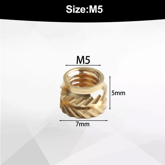 10Pcs Threaded Brass Inserts Metal Heat Set M2-M6 Screw Inserts For 3D Printing Threaded Insert Brass For Reliable Performance M5X5X7(Idxlxod) Smile Home