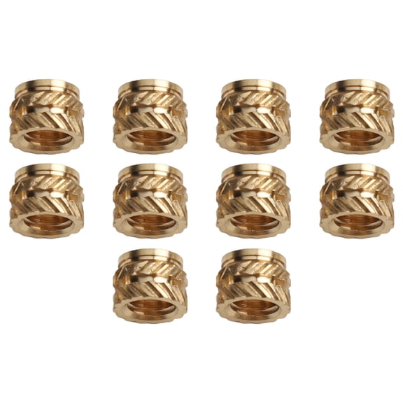 10Pcs Threaded Brass Inserts Metal Heat Set M2-M6 Screw Inserts for 3D Printing M5x5x7(IdxLxOd)