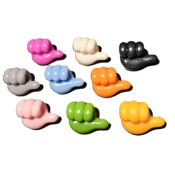 10Pcs Thumb Shape Self-Adhesive Hooks – Wall Traceless Silicone Hook Organizer