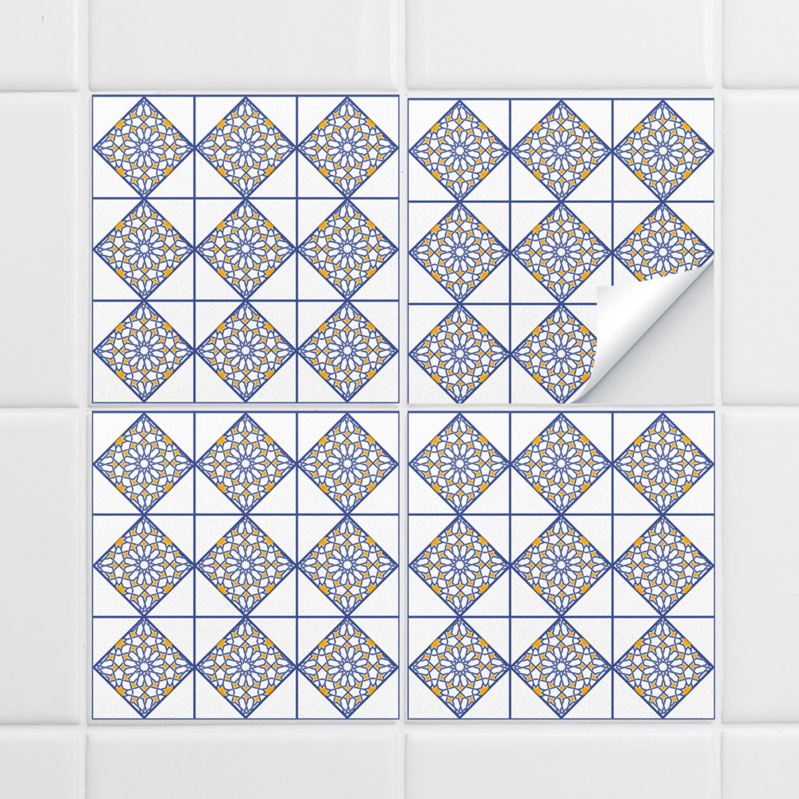 10Pcs Tile Stickers, Self-adhesive Decor Sticker, Square Tile Decals ...