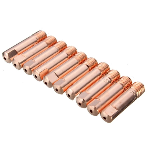 10Pcs, Tip Gas Nozzle Mb-15Ak M6*25Mm Welding Torch Contact Tip Gas Nozzle 0.8/1.0/1.2Mm For Mb-15Ak 14Ak Mig/Mag Parts