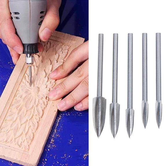 10Pcs Titanium Bits Carbide Engraving Milling Cutter for Rotary Woodworking, Carving, Trimming, Drilling