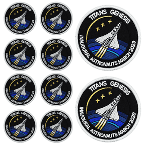 10Pcs Titans Genesis Inaugural Astronauts March 2029 Space Shuttle Embroidered Patch with Hook and Loop Backing, Space Mission Applique Badge for Vests, Jackets, Backpacks, and Clothing