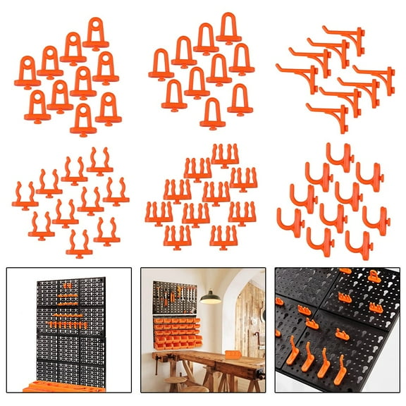 10Pcs Tool Board Hook Garage Workshop Storage Rack Hanging Board Hole Hook Wall-Mounted Hardware Fastener C Smile Home