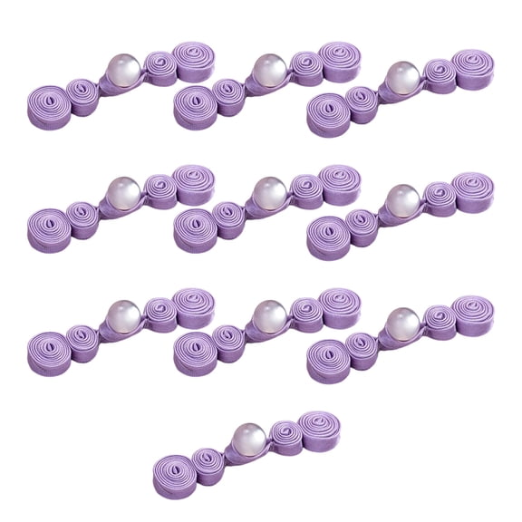 10Pcs Traditional Chinese Styles Satins Closures with Beads Premium Costume Accessory Traditional Bead Fasteners
